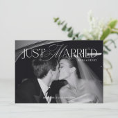 Elegant Just Married Photo Announcement Card 案内状 (スタンド正面)