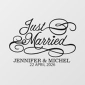 Elegant Just Married Wedding Car Window Cling  ウィンドウサイン (シート)