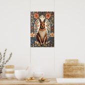 Elegant Kangaroo William Morris Inspired  ポスター (キッチン)