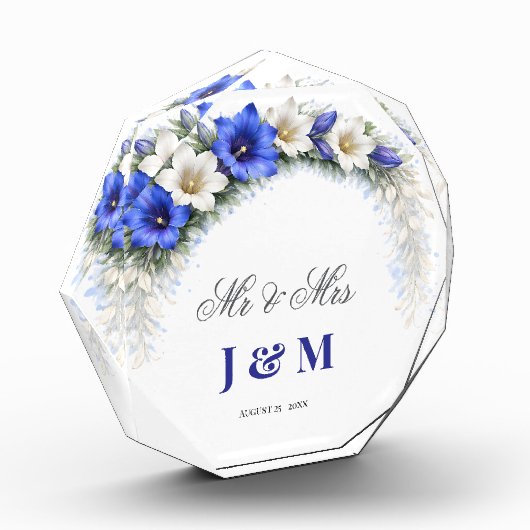 Elegant Keepsake Newlyweds Gift Bride and Groom フォトブロック (左)
