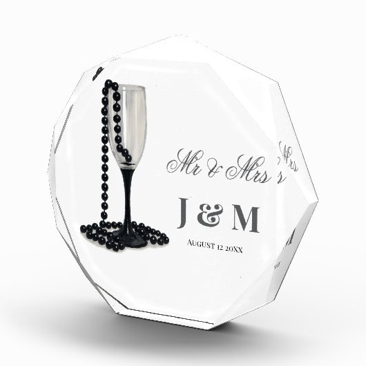 Elegant Keepsake Newlyweds Gift Bride Groom フォトブロック (右)