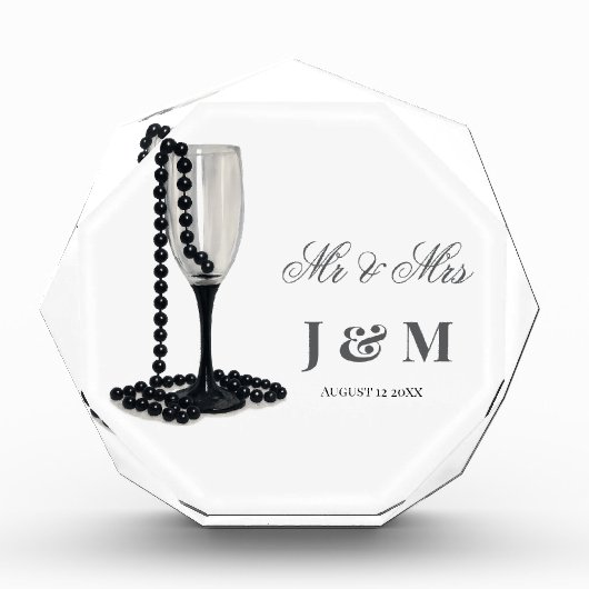 Elegant Keepsake Newlyweds Gift Bride Groom  フォトブロック (正面)