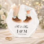 Elegant Keepsake Newlyweds Gift Bride Groom  フォトブロック