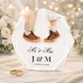 Elegant Keepsake Newlyweds Gift Bride Groom  フォトブロック