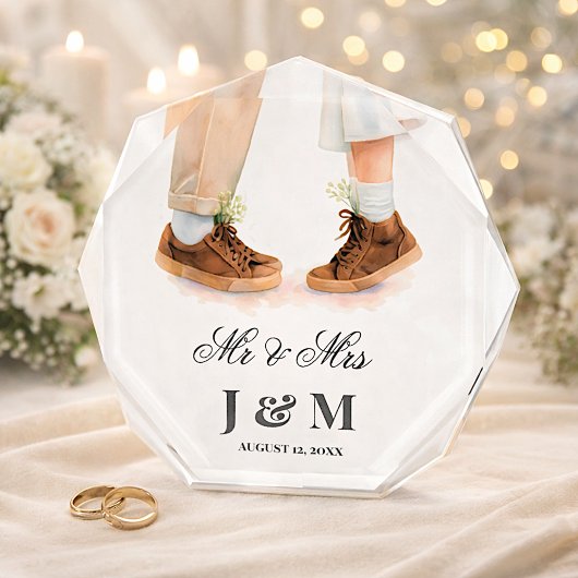 Elegant Keepsake Newlyweds Gift Bride Groom  フォトブロック