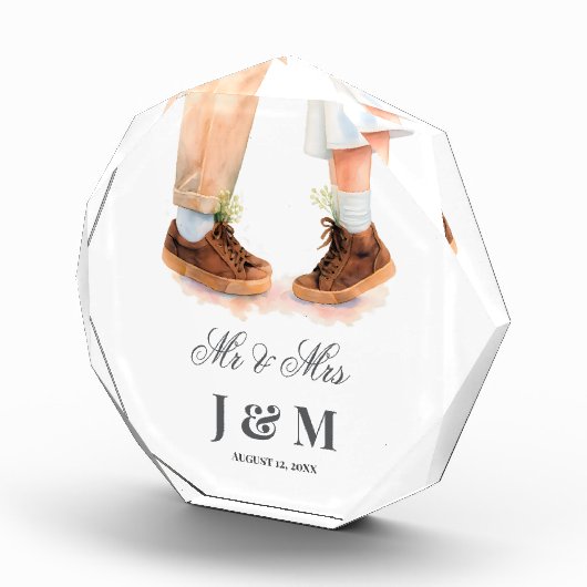 Elegant Keepsake Newlyweds Gift Bride Groom  フォトブロック (右)