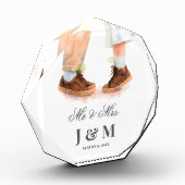 Elegant Keepsake Newlyweds Gift Bride Groom  フォトブロック (左)