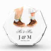 Elegant Keepsake Newlyweds Gift Bride Groom  フォトブロック (正面)