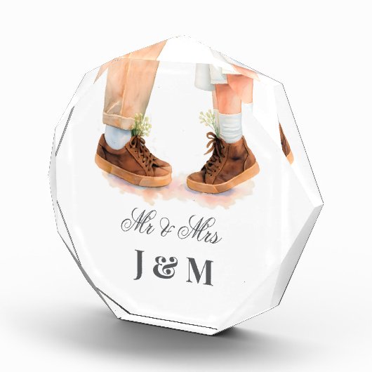 Elegant Keepsake Newlyweds Gift Bride Groom フォトブロック (右)