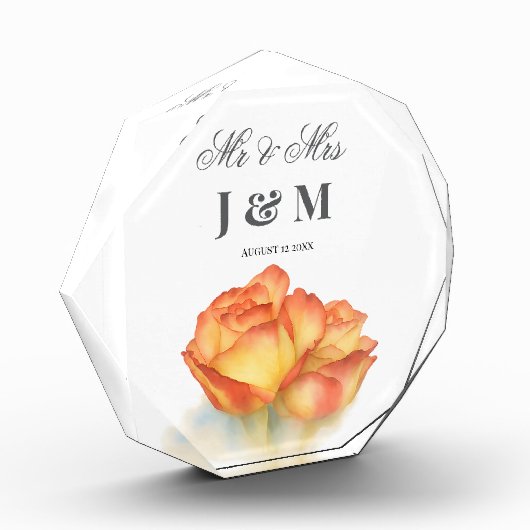 Elegant Keepsake Newlyweds Gift Bride Groom  フォトブロック (左)