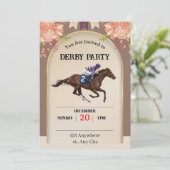 Elegant Kentucky Derby Horse Racing Invitation 招待状 (スタンド正面)