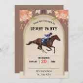 Elegant Kentucky Derby Horse Racing Invitation 招待状 (正面/裏面)