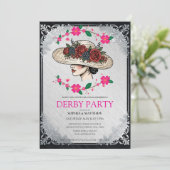 Elegant Kentucky Derby Party Floral Invitation 招待状 (スタンド正面)