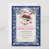 Elegant Kentucky Derby Party Floral Invitation 招待状 (正面)