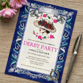 Elegant Kentucky Derby Party Floral Invitation 招待状