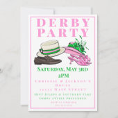 Elegant Kentucky Derby Party Hat & Heels Soiree  招待状 (正面)