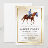 Elegant Kentucky Derby Party Invitation with Horse 招待状 (正面/裏面)