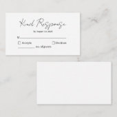 Elegant Kind Response RSVP Card エンクロージャーカード (正面/裏面)