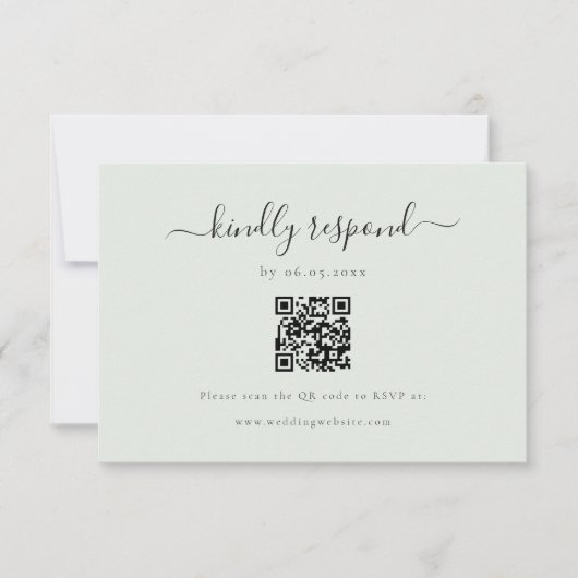 Elegant Kindly Respond QR Code RSVP (正面)