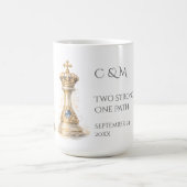 Elegant King Queen Couple Gift Gold Chess コーヒーマグカップ (中央)