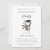 Elegant Kintsugi Floral Dental Graduation 招待状 (正面)