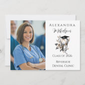 Elegant Kintsugi Floral Dental Graduation Party 案内状 (正面)