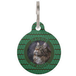 Elegant Kitten Owner Gift Chevron Checkers ペット　ネームタグ