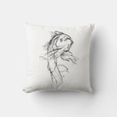Elegant Koi Fish Abstract Sketch クッション (正面)