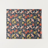 Elegant Koi Fish and Lotus Pattern タペストリー (正面(横))