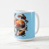 Elegant Koi Fish on Black – High Quality Centered コーヒーマグカップ (正面右)