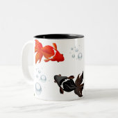 Elegant Koi Fish Zen Design – Peaceful Japanese A ツートーンマグカップ (正面左)