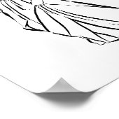 Elegant Korean Hanbok Woman Ink Poster ポスター (角)