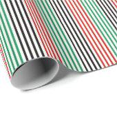 Elegant Kwanzaa Colors Striped ラッピングペーパー (ロールコーナー)