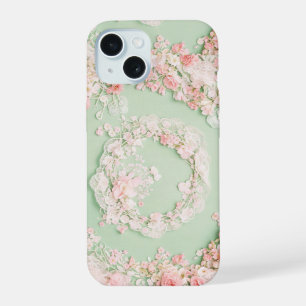 Elegant Lace and Roses Botanical Frame Phone Case iPhone 15ケース