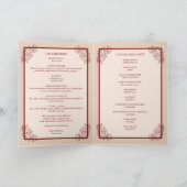 Elegant Lace Floral Church Folded Wedding Program 案内状 (内部)