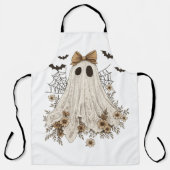 Elegant Lace Ghost with Bow | Floral Ghost  エプロン (正面)