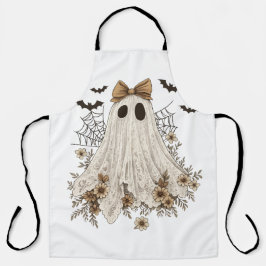 Elegant Lace Ghost with Bow | Floral Ghost エプロン