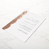 Elegant Lace Real Rose Gold Foil Wedding  箔招待状 (回転した状態)