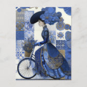 Elegant Lady Bicycle Delft ポストカード (正面)