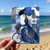Elegant Lady Bicycle Delft ポストカード