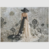 Elegant Lady in Black and White – Decoupage Paper 薄葉紙 (正面)