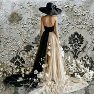 Elegant Lady in Black and White – Decoupage Paper 薄葉紙