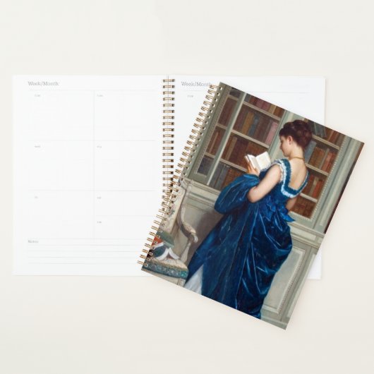 Elegant Lady Reading in a Library – Classic  プランナー手帳 (ディスプレー)