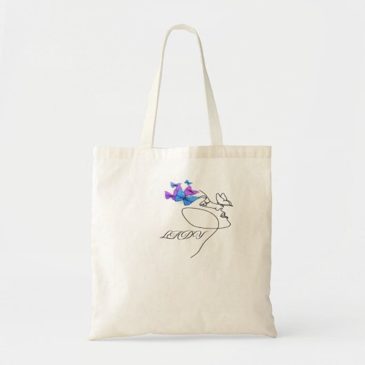   Elegant LADY Typography Tote Bag | Minimal Chic  トートバッグ (正面)