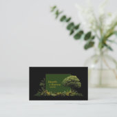 Elegant Landscape Tree Black Gold Frame Botanical 名刺 (スタンド正面)