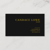 Elegant Landscape Tree Black Gold Frame Botanical 名刺 (裏面)