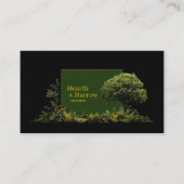 Elegant Landscape Tree Black Gold Frame Botanical 名刺 (正面)