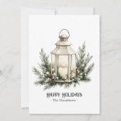 Elegant Lantern Candle Christmas Photo シーズンカード (正面)