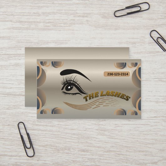 Elegant Lash Artist Business Card – Customizable E 名刺 (正面/裏面インサイチュ)