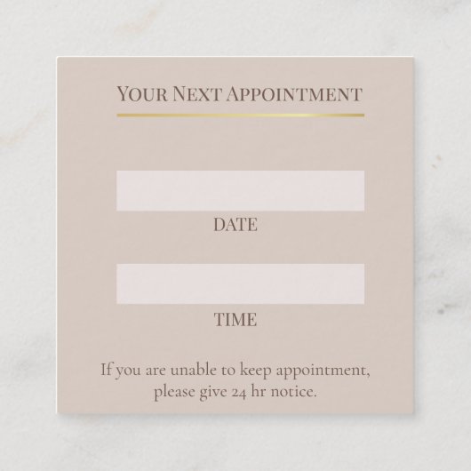 Elegant Lash Technician Appointment Card 予約カード (裏面)